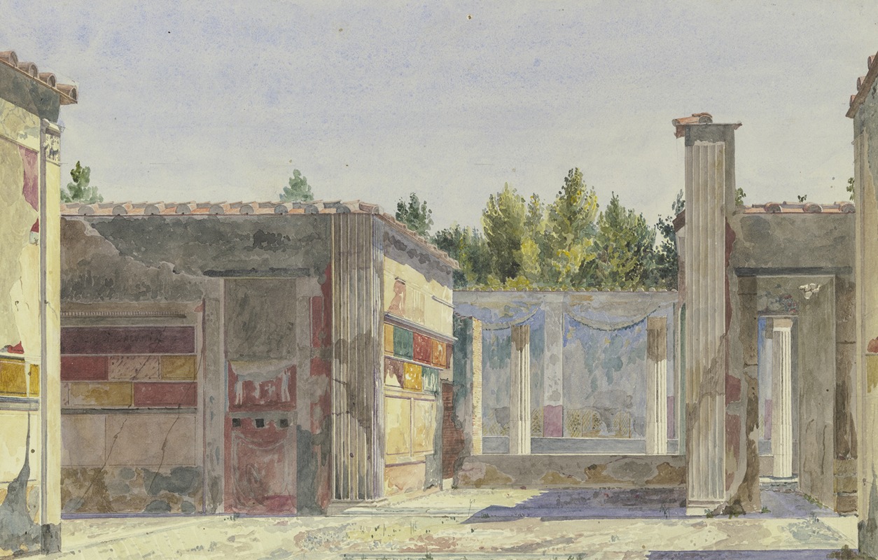 Carl Friedrich Heinrich Werner - Die Casa di Sallustio und umliegende Ruinen in Pompeji