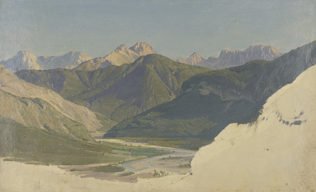 Eduard Wilhelm Pose - Isar valley near Mittenwald