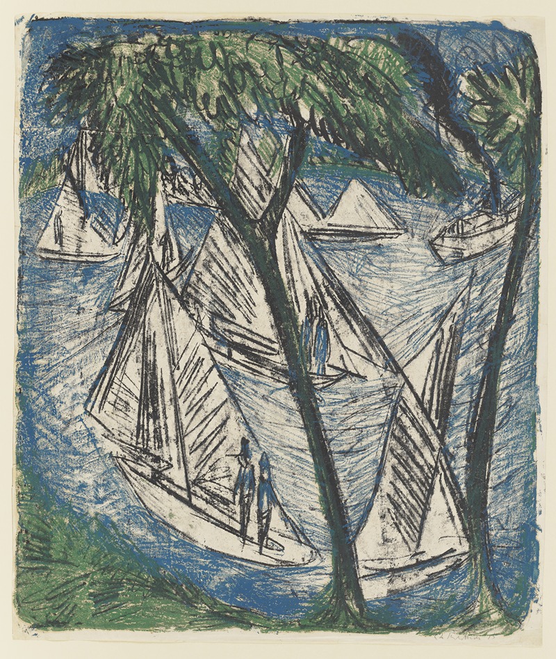 Ernst Ludwig Kirchner - Segelboote bei Grünau