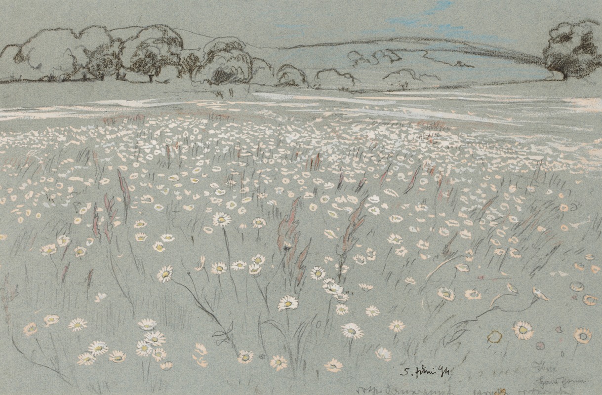 Hans Thoma - Meadow with Daisys