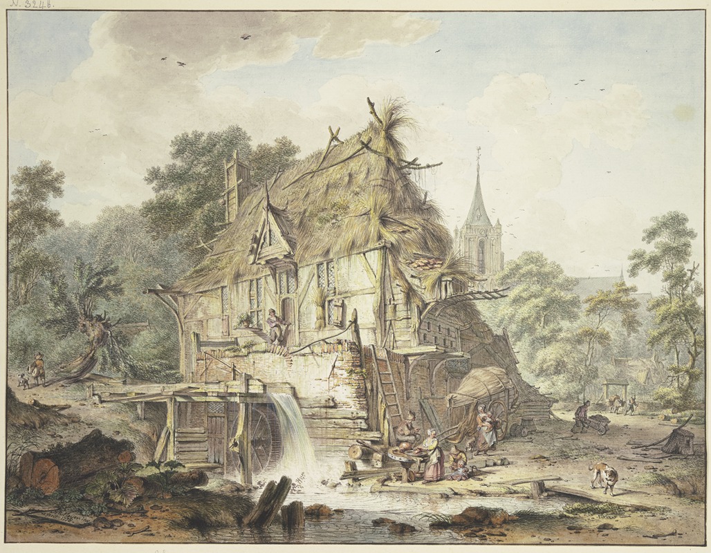 Hendrik Meyer - Eine Wassermühle mit vielen Figuren