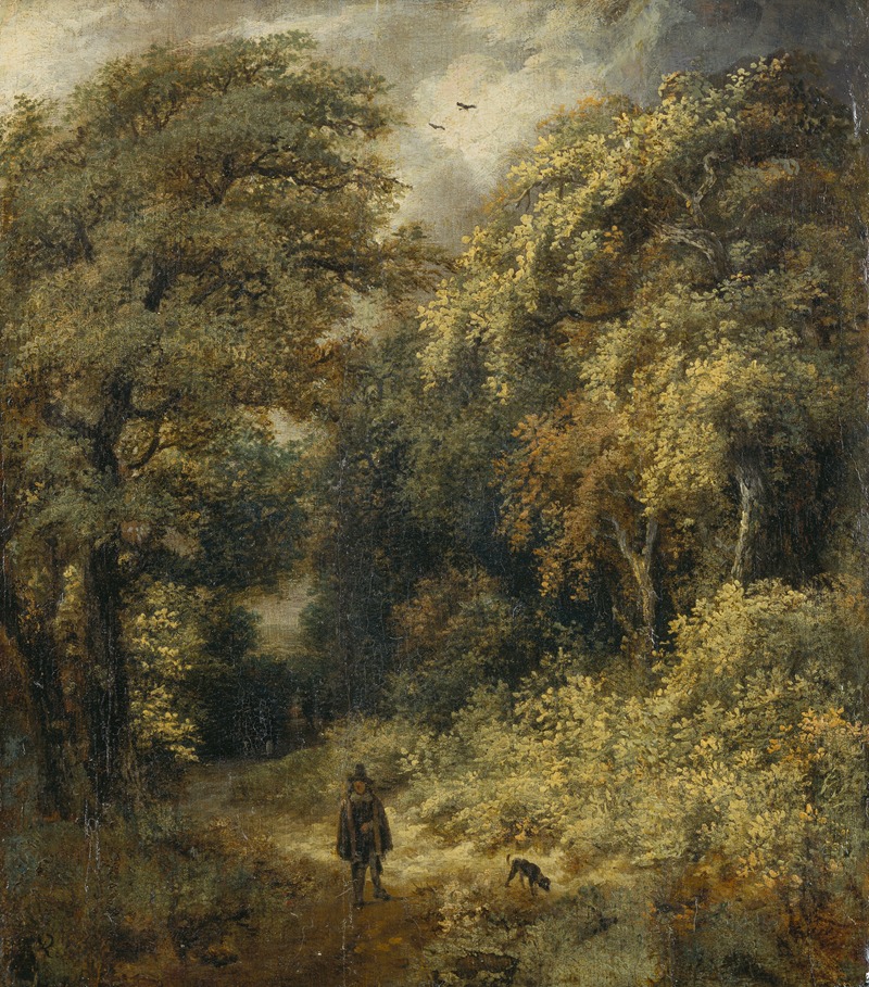 Jacob van Ruisdael - Forest Path with People Strolling