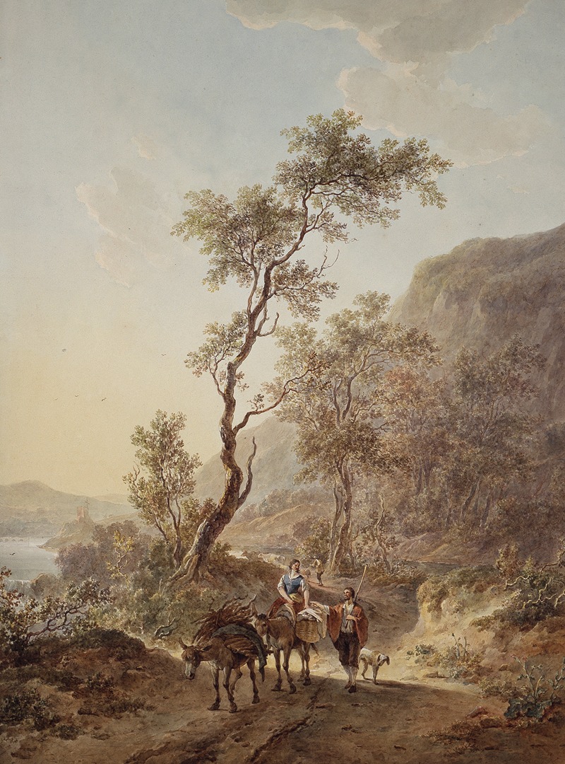 Jacob van Strij - Italianate Landscape with Shepherd and Shepherdess on a Path