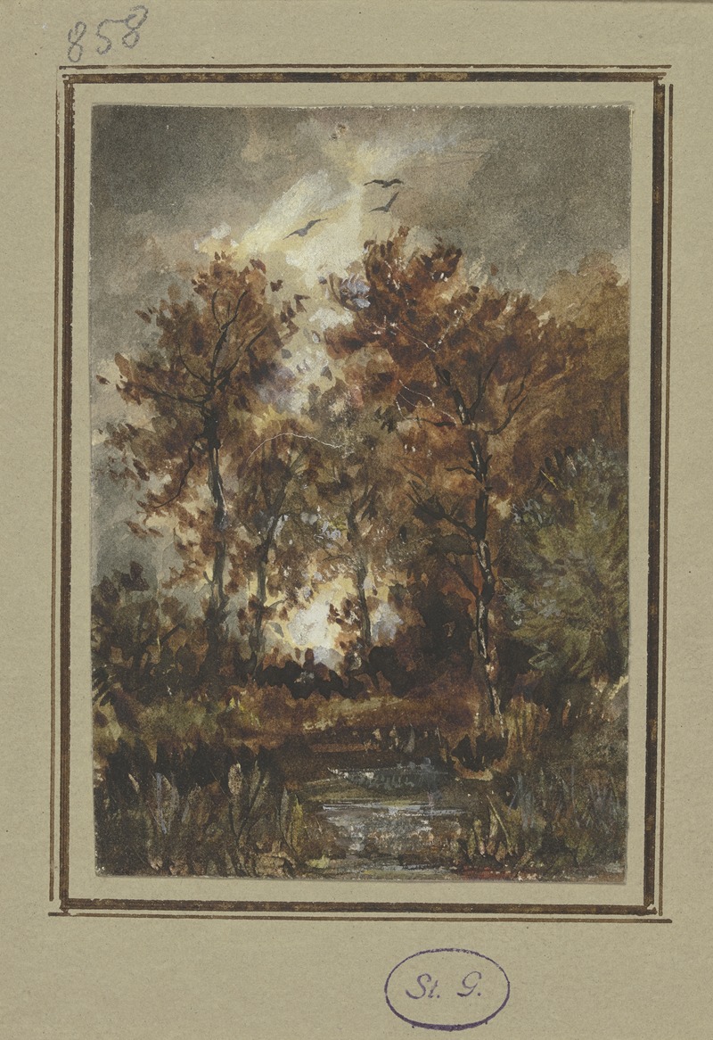 Jakob Maurer - Autumn scenery with a brook