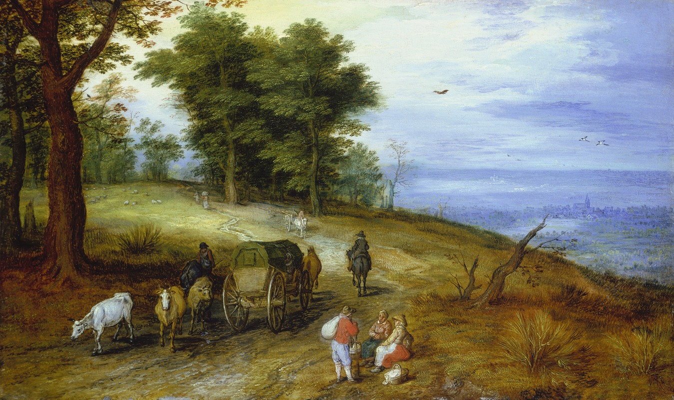 Jan Brueghel The Elder - Wooded Landscape with Figures