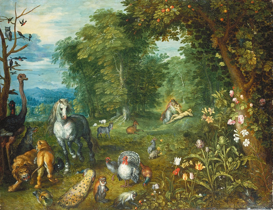 Jan Brueghel the Younger - Paradise with the Creation of Eve