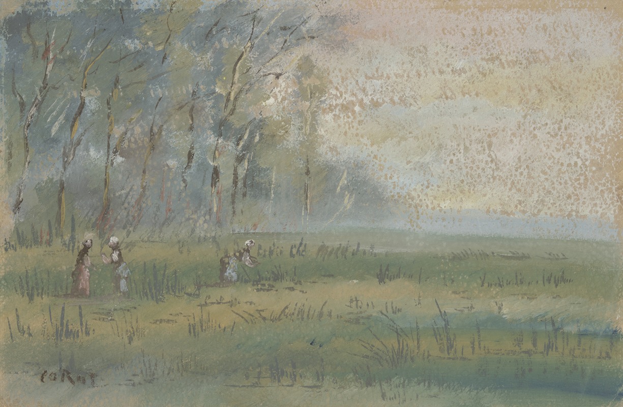 Jean-Baptiste-Camille Corot - Landschaft; Près Bussières