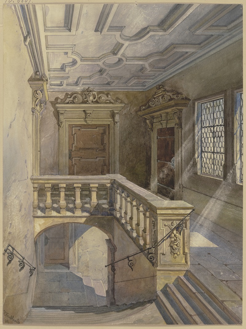 Julius Knoblauch - Treppe im Rathaus zu Würzburg