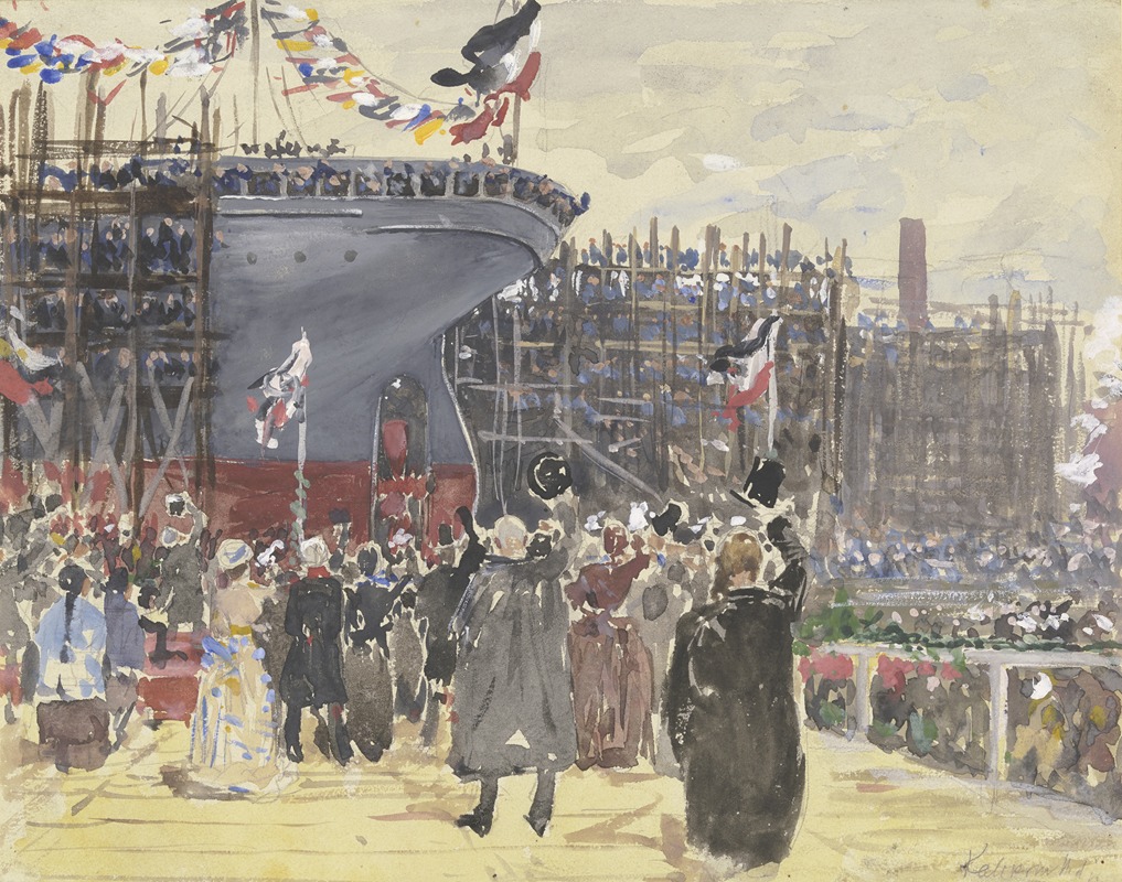 Leopold von Kalckreuth - Launching of a ship