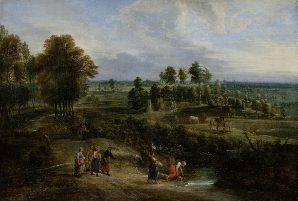 Lucas van Uden - Landscape with Pastures and Clusters of Trees