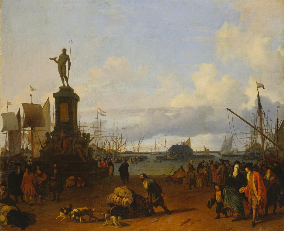 Ludolf Bakhuysen - View of the Amsterdam Harbour at the IJ River