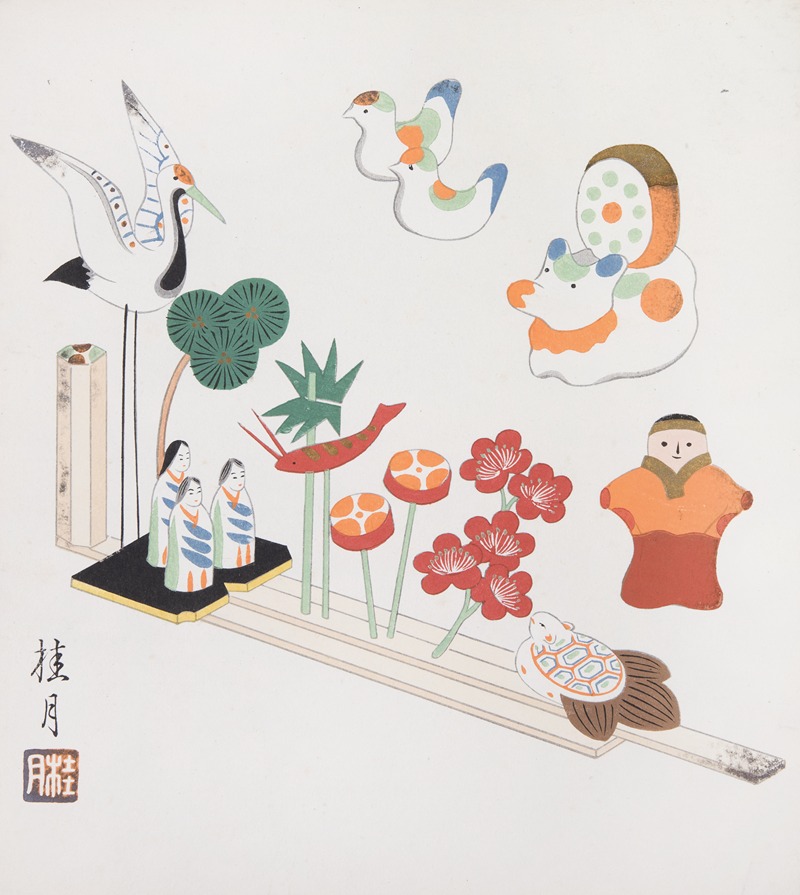 Yamashita Hakuba - Japanese Folk Toys (Kyōdo gangu shū ; haru) Pl.01