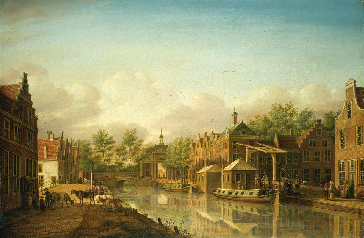 Paulus Constantijn la Fargue - The Haarlem Gate in Leyden as Seen From the City