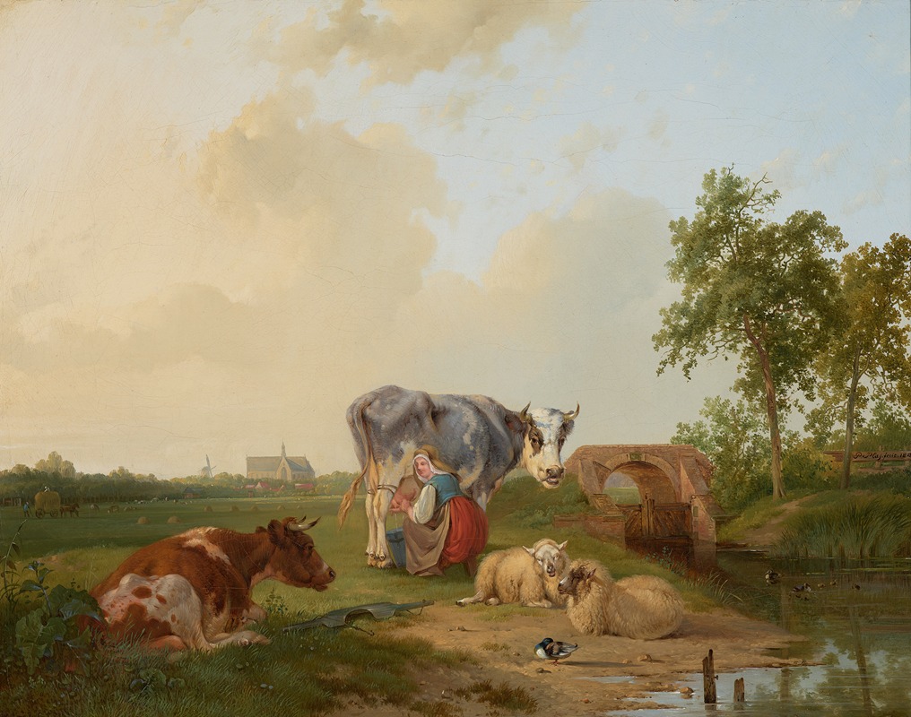 Pieter Plas - Landschap met vee