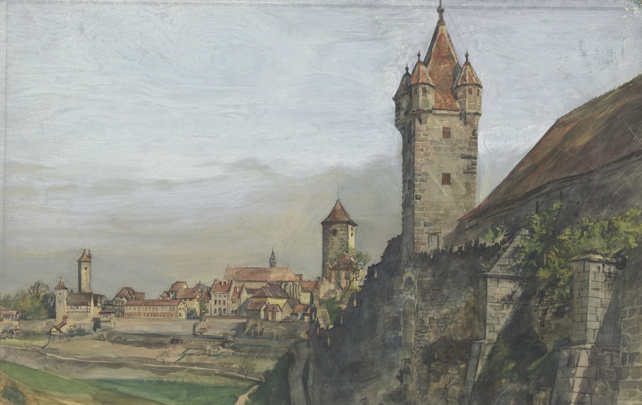 Theodor Alt - Teilansicht von Rothenburg ob der Tauber