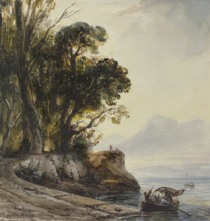 Théodore Gudin - Coastal landscape