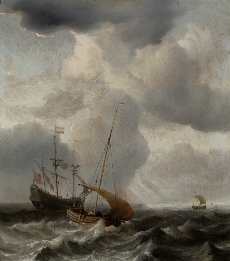 Willem van de Velde the Younger - Stormy Sea with Ships