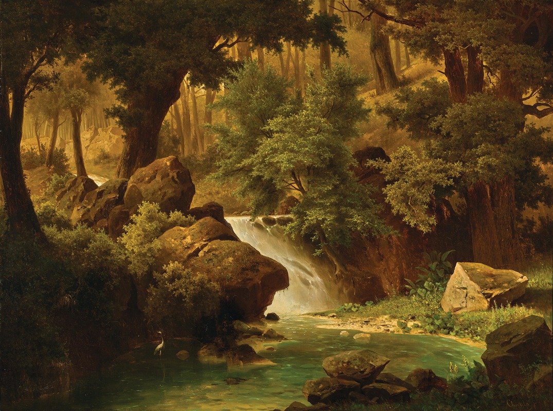 Adolf Chwala - A Rocky Landscape with a River