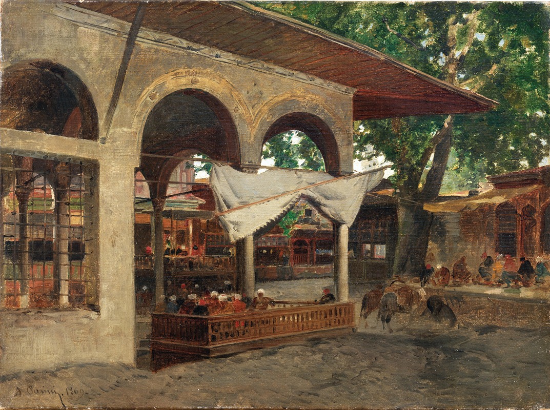 Alberto Pasini - Istanbul, under a Portico in Beykoz