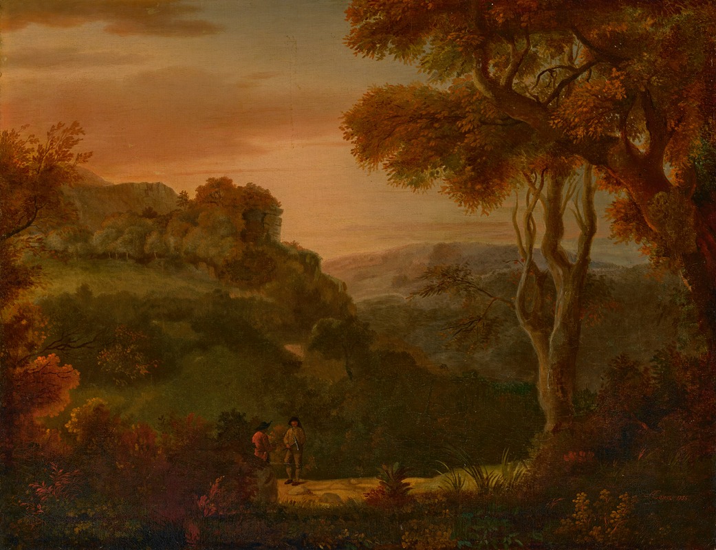 Alexander Cozens - A vale near Matlock, Derbyshire