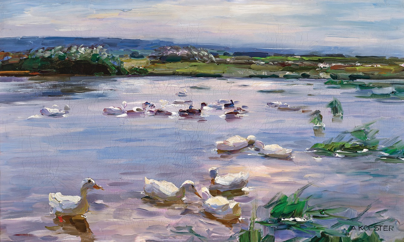 Alexander Koester - Ducks on the Lakeside