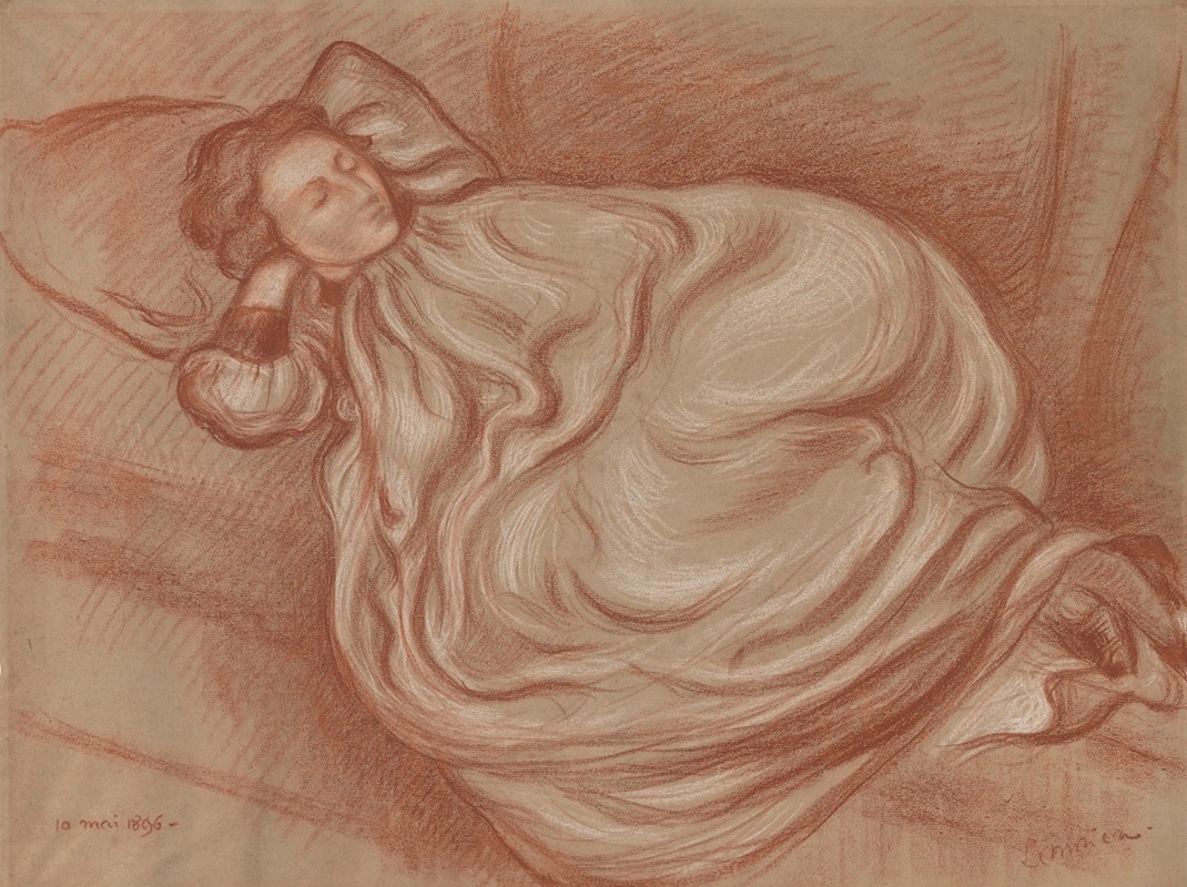 Georges Lemmen - Reclining Girl with Wide Dress