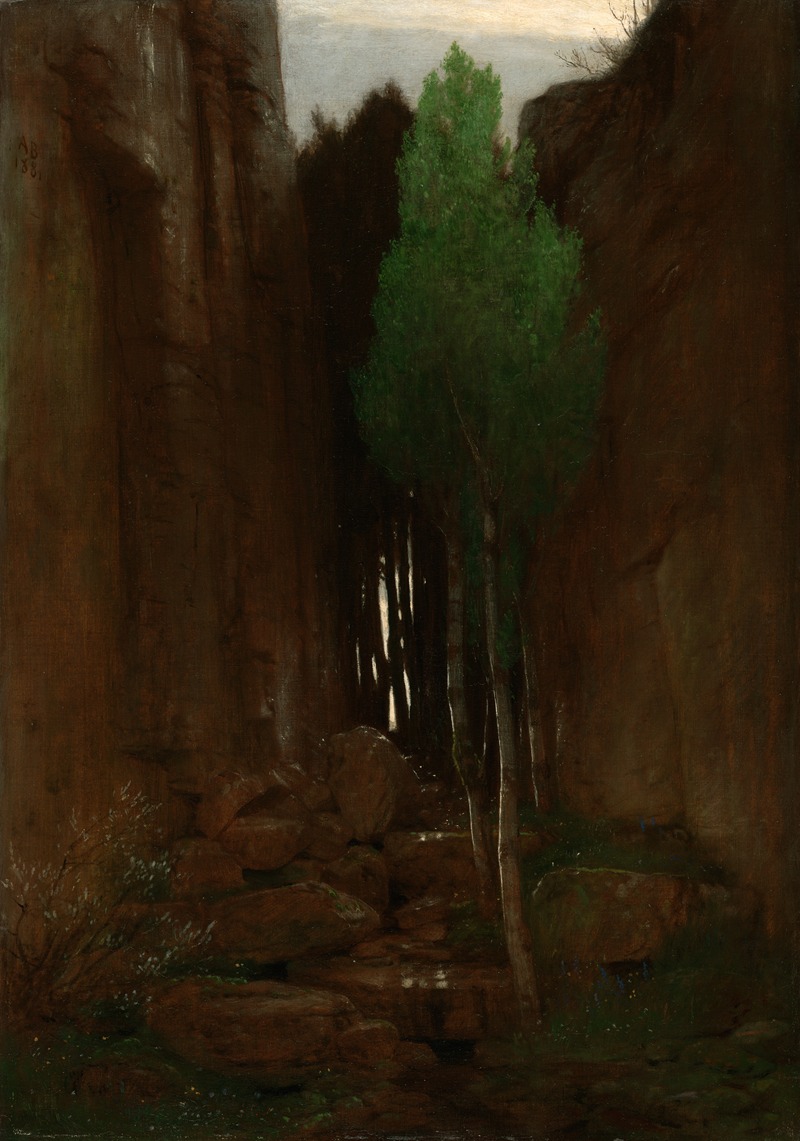 Arnold Böcklin - Spring in a Narrow Gorge (Quell in einer Felsschluct)