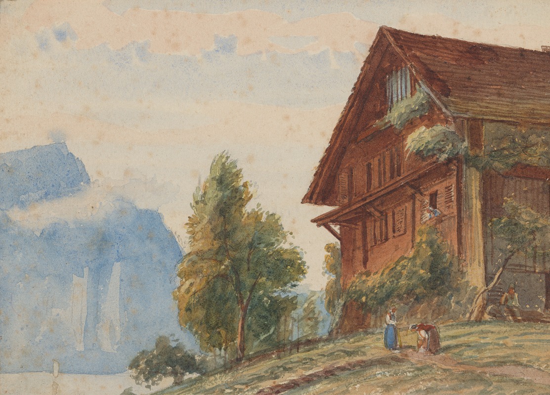 Charles Reginald Aston - Chalet with figures