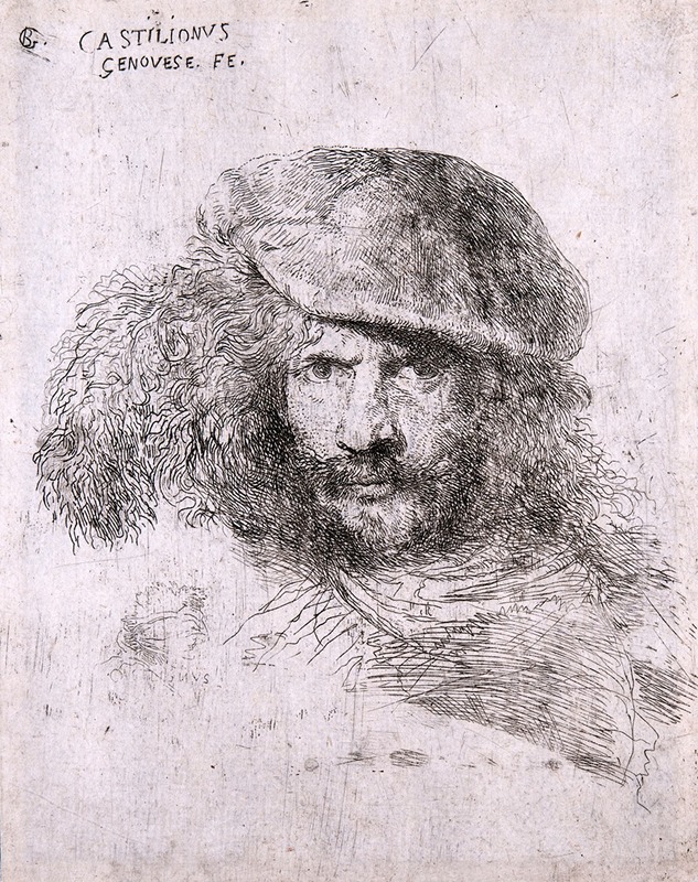 Giovanni Benedetto Castiglione - Head of a Man (possibly a self portrait)