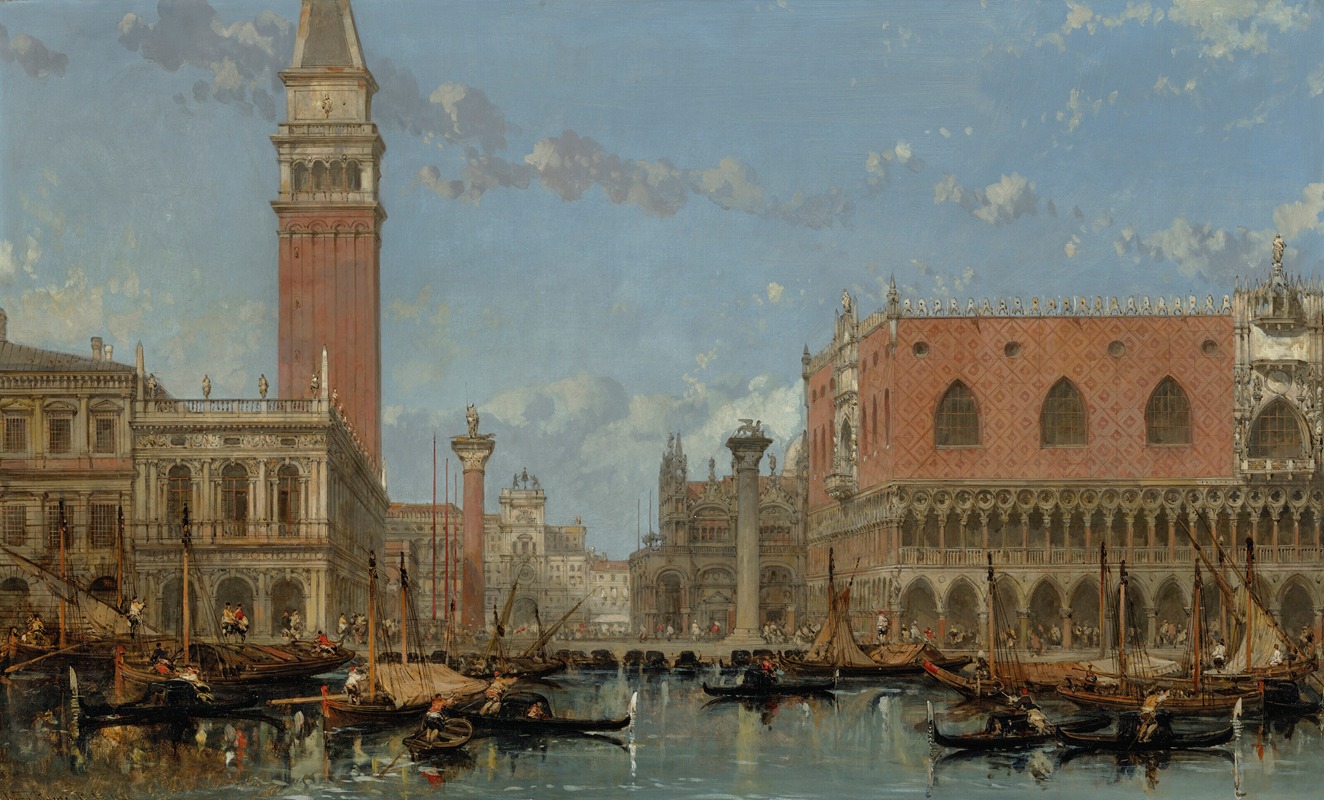 David Roberts - Piazza of St Mark from the Canal, Venice