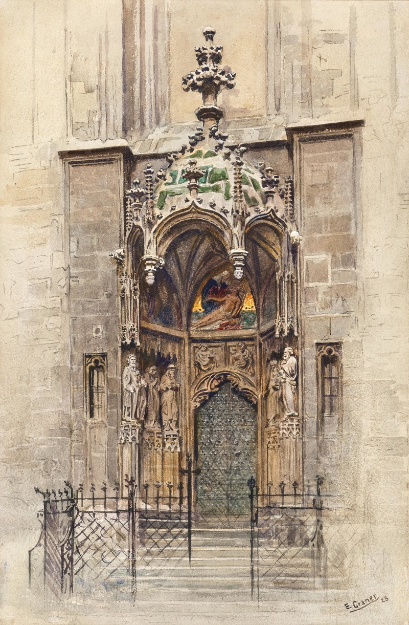 Ernst Graner - The west portal of the church Kirche Maria am Gestade in Vienna