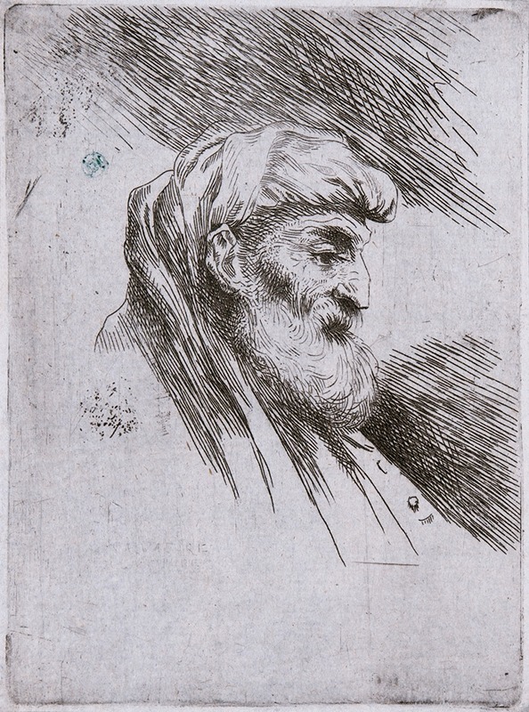 Giovanni Benedetto Castiglione - Old Bearded Man in Profile