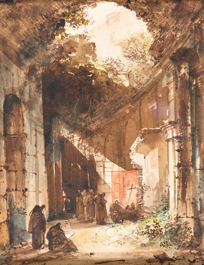 François-Marius Granet - Monks in the Colosseum
