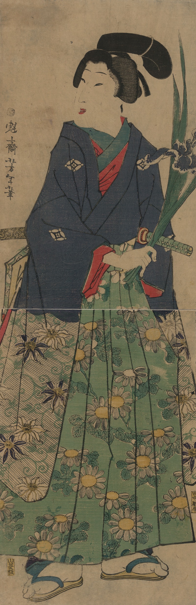 Tsukioka Yoshitoshi - Kakitsubata o matsu wakashū