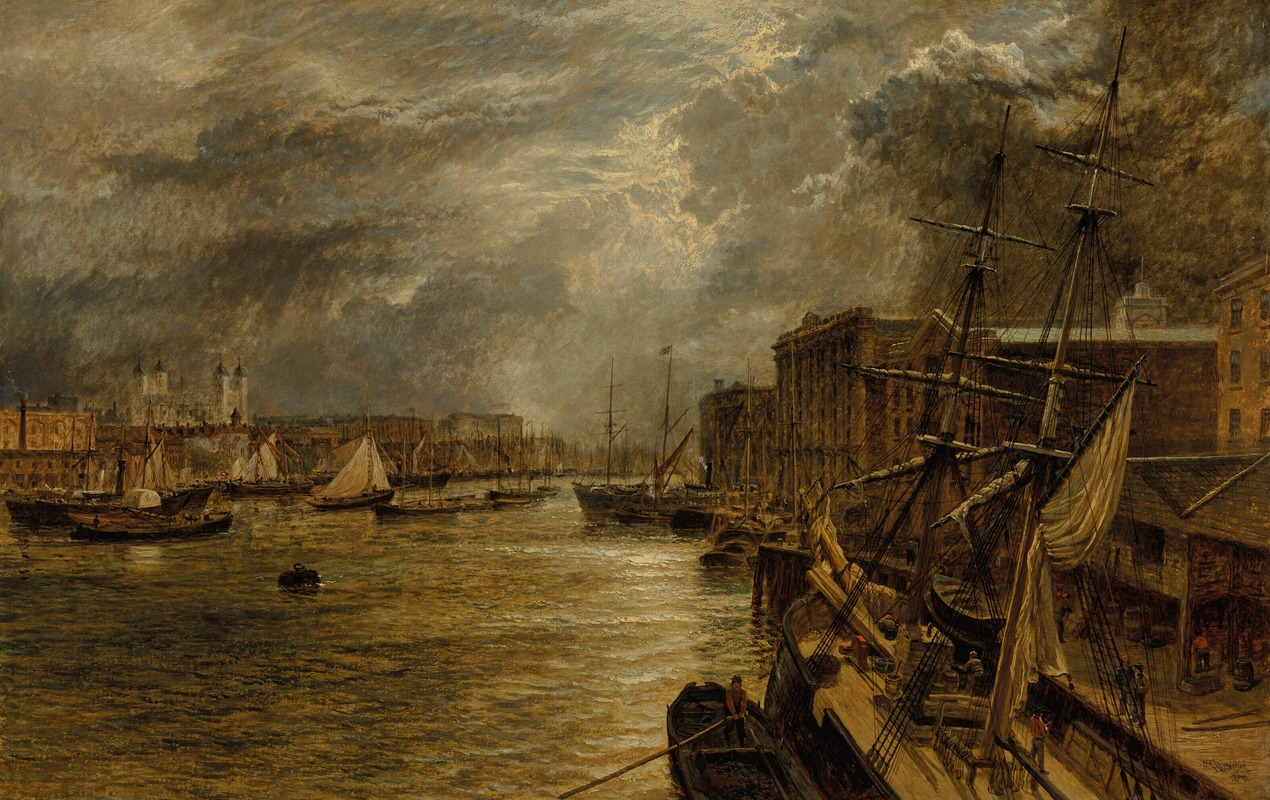 Henry Dawson - The Tower from London Bridge