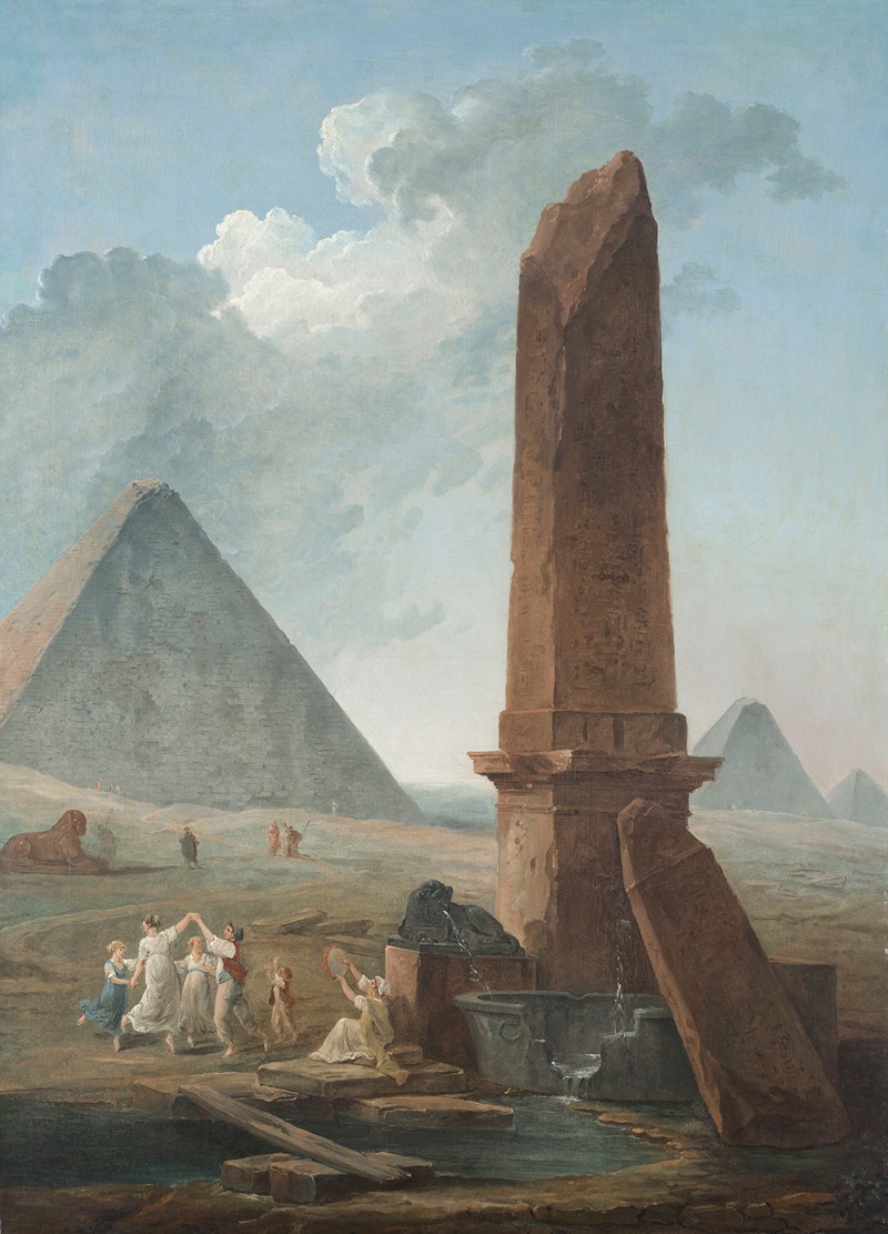 Hubert Robert - The Farandole amidst Egyptian Monuments