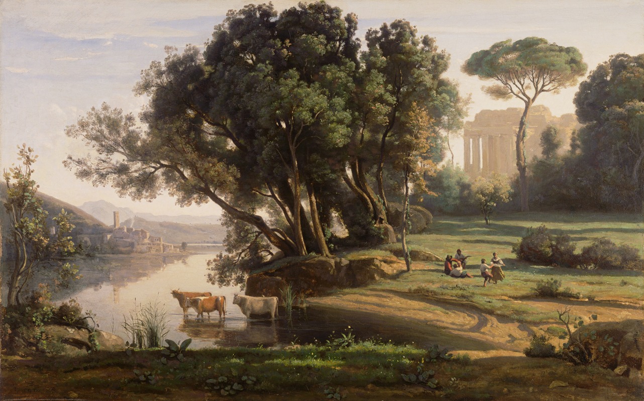 Jean-Baptiste-Camille Corot - Italian Landscape (Site d’Italie, Soleil Levant)