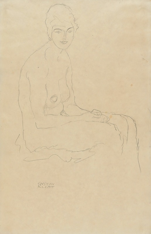 Gustav Klimt - Sitzender Akt nach
