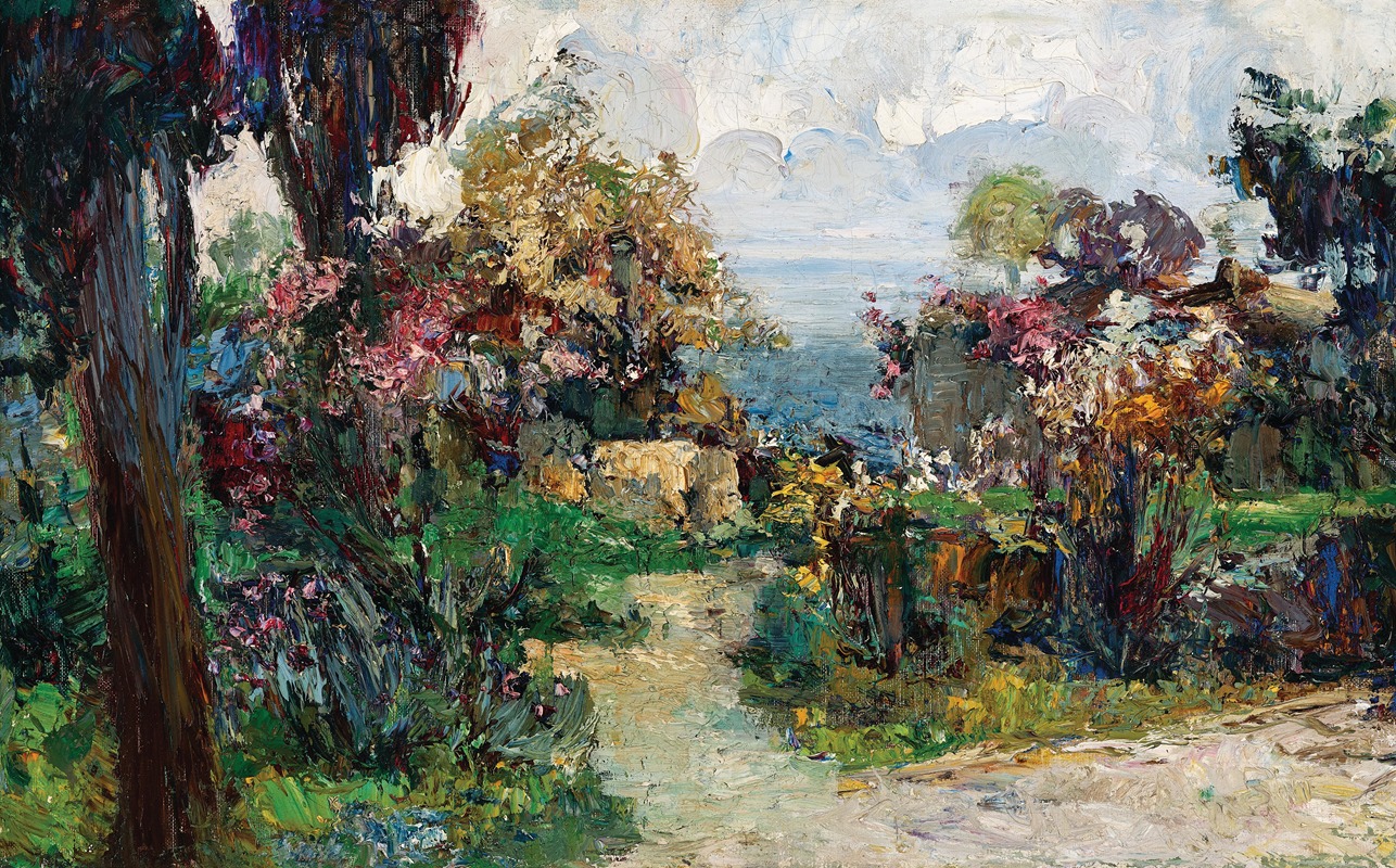 Leontine von Littrow - A Southern Landscape with Sea View