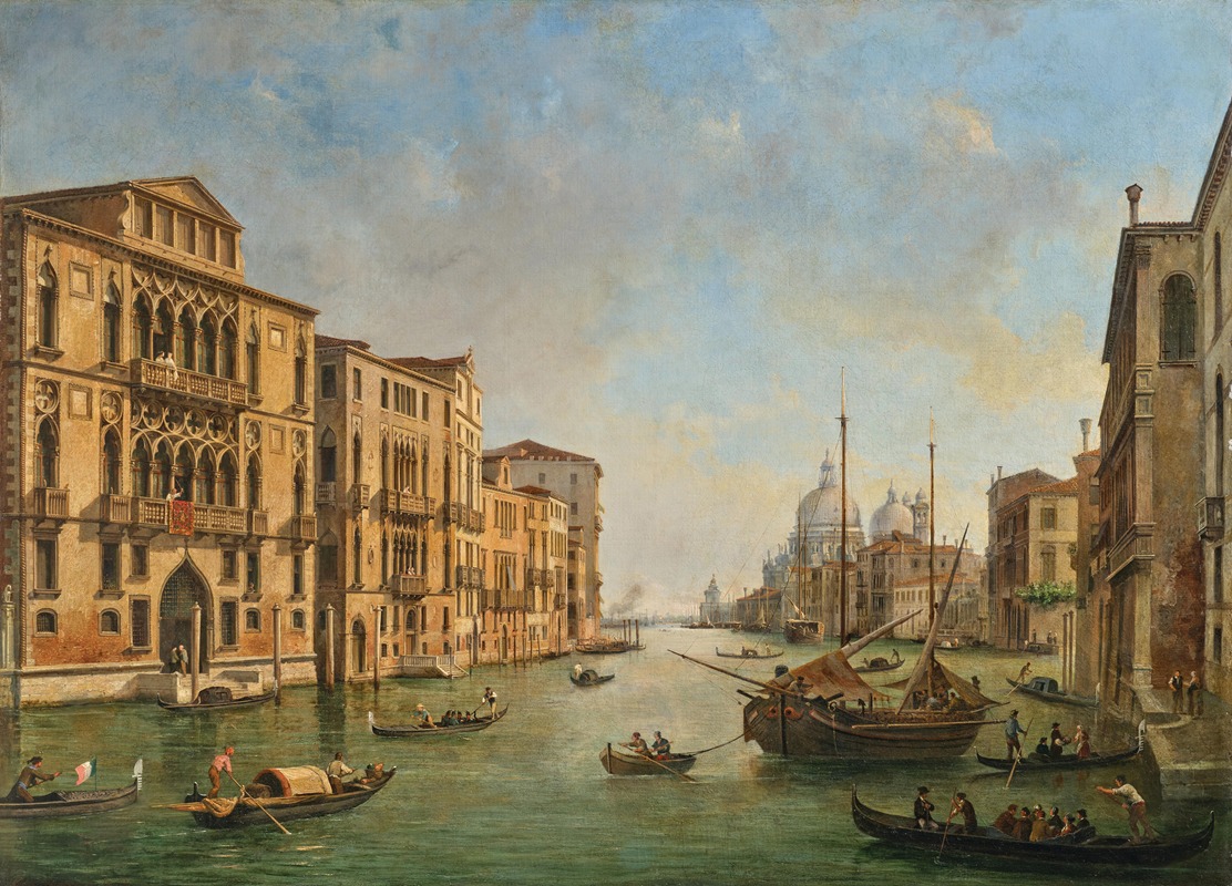 Luigi Querena - Venice, View of the Grand Canal from Palazzo Cavalli-Franchetti with Santa Maria della Salute in the Distance