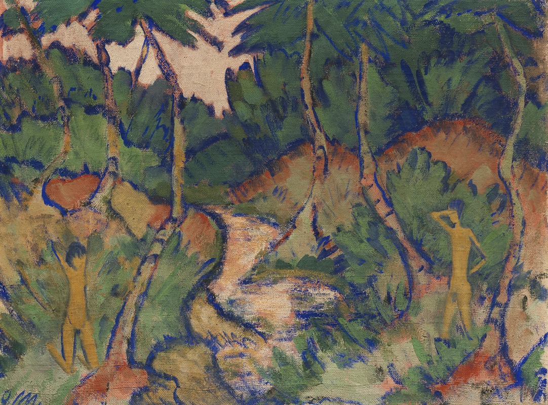 Otto Mueller - Badende in Landschaft