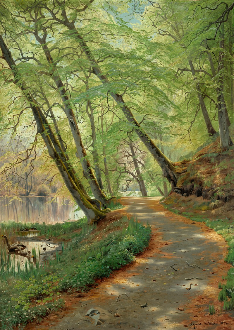 Peder Mørk Mønsted - Wooded path by a river