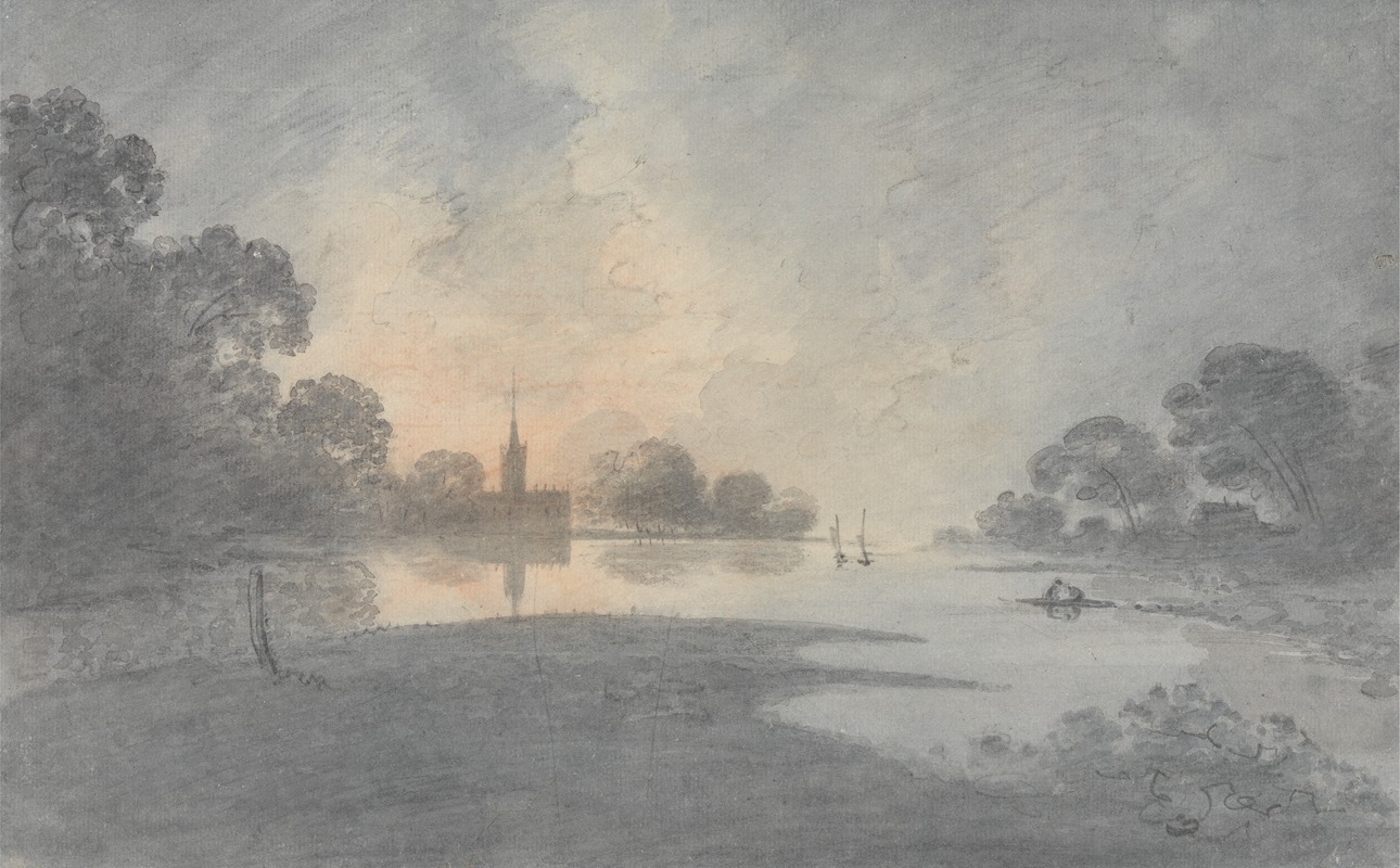 Rev. William Henry Barnard - The River at Dusk, Oxford