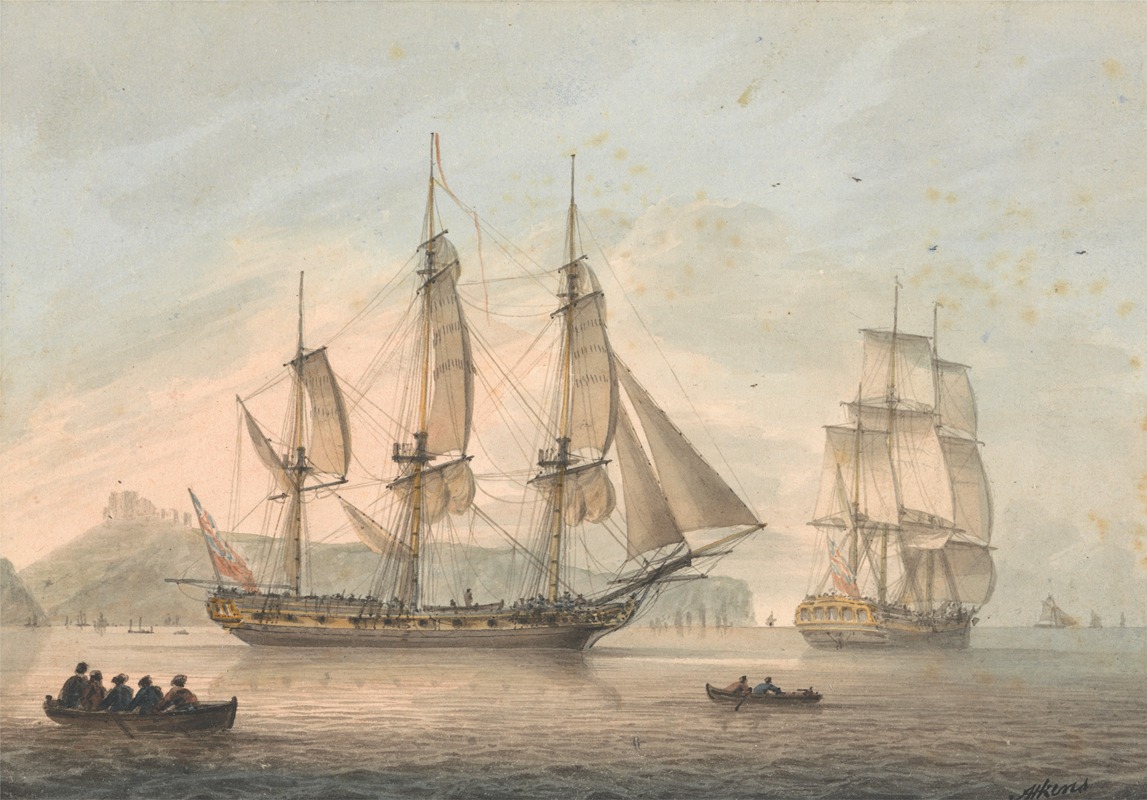 Samuel Atkins - Ships of the Line off Dover
