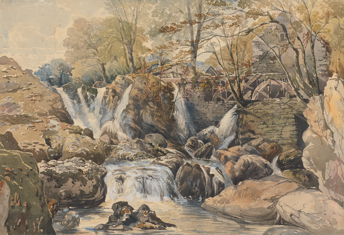 Aaron Edwin Penley - Watermill and Waterfalls