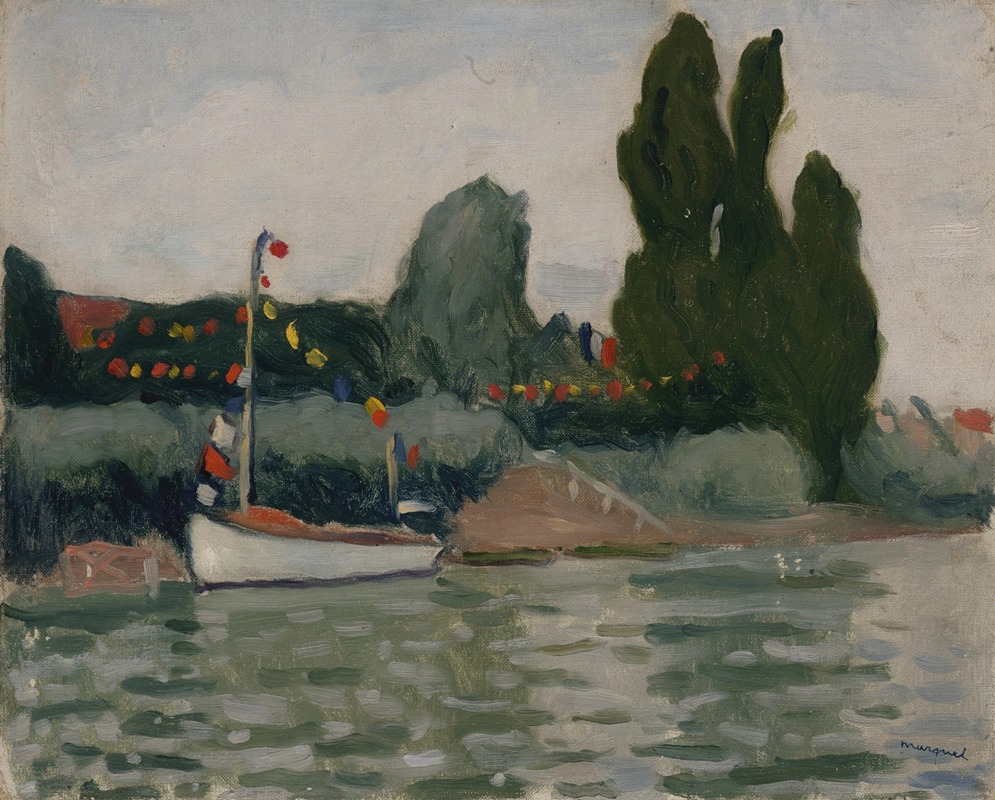 Albert Marquet - Poissy, bateau pavoisé
