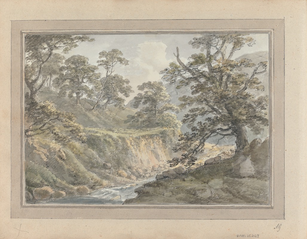 Amos Green - Views in England, Scotland, and Wales: Tour in Scotland: Landscape with Stream