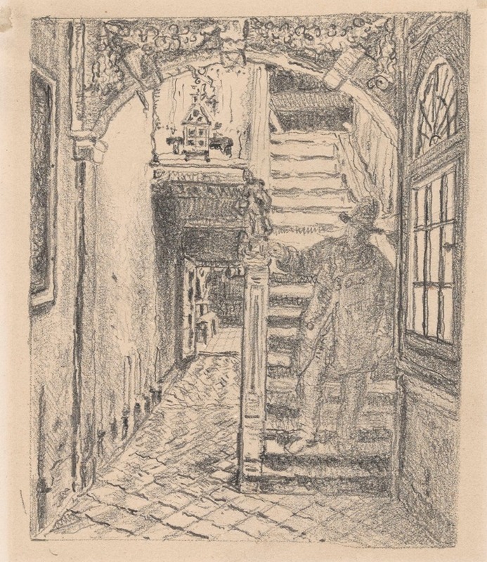 Henri de Braekeleer - The Stairs of the Waterhouse in Antwerp