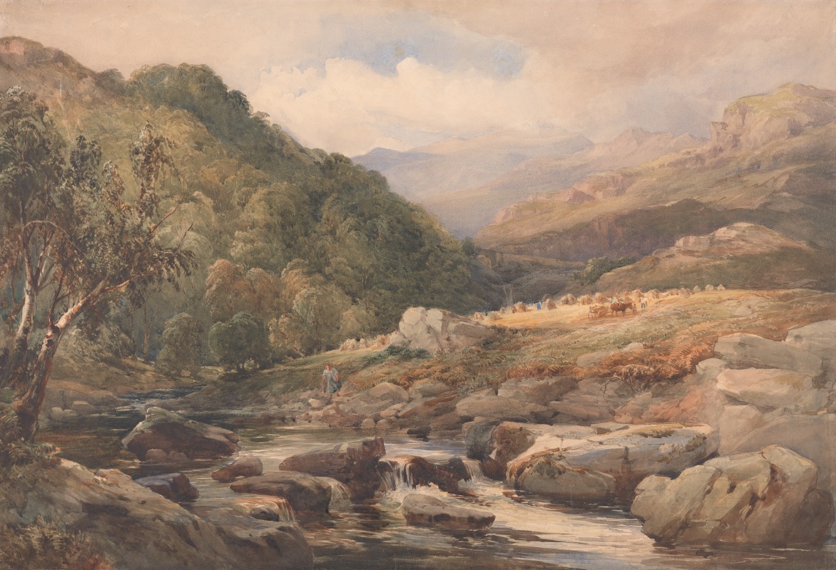 David Hall McKewan - Landscape with Stream and Haymakers