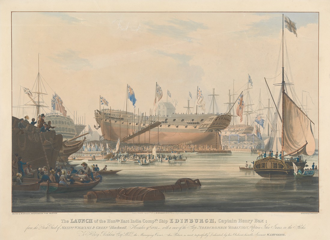 Edward Duncan - Launch of the ‘Edinburgh’, Blackwall, Nov. 9, 1825